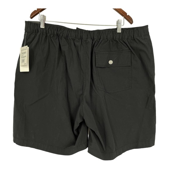 NWT Treasure and Bond Men's Black Elastic Waist Shorts w/ Snap - Size XL- NWT - Picture 6 of 15